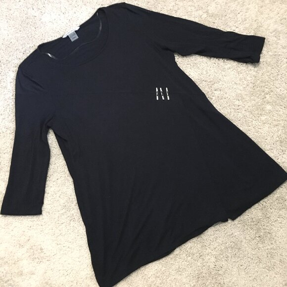 Nygard Dark Bluish Black Modern Rayon Jersey Tunic Dress or Shirt - Picture 11 of 16